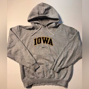 Vtg Iowa Hawkeyes Nike Embroidered Center Check Swoosh Y2K Pullover Hoodie Sz M